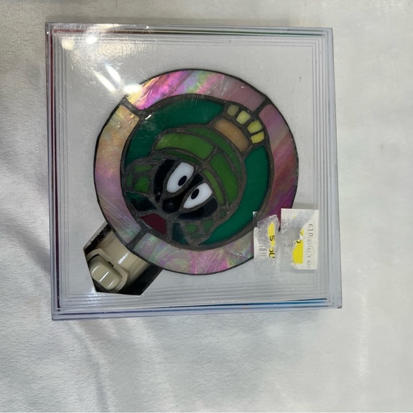 Vintage Marvin The Martian Inspired Stained Glass Night Light NIP 1996 NEW - Picture 2 of 14